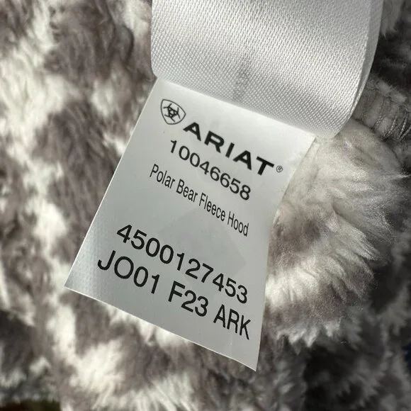 Ariat™‎ Men's Polar Bear Fleece Hoodie Pullover, Size XL, Jetty Gray Geo Map